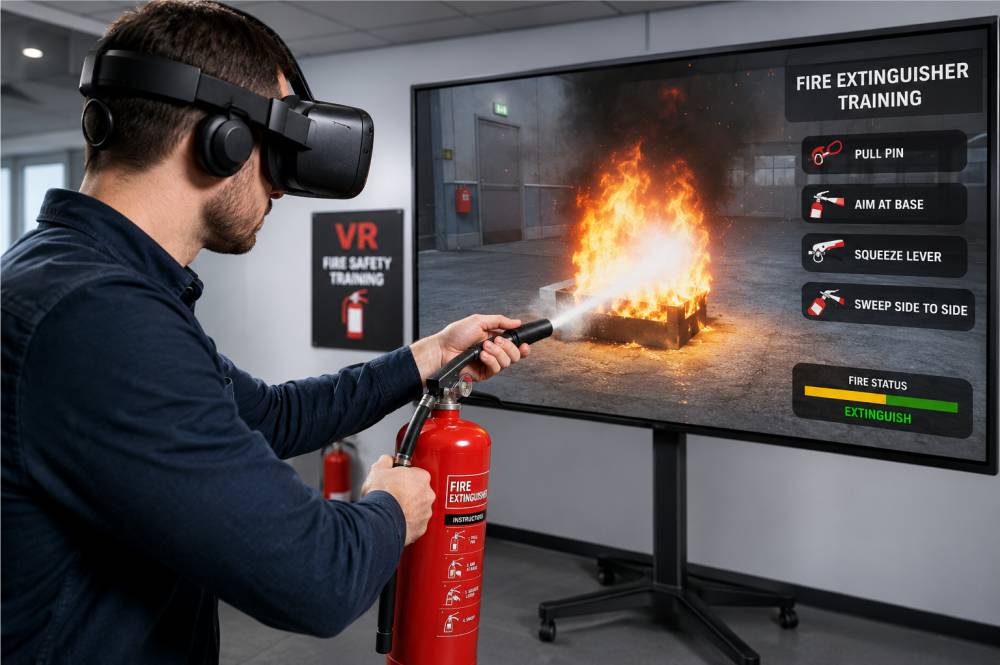 Workplace VR Fire extinguisher training